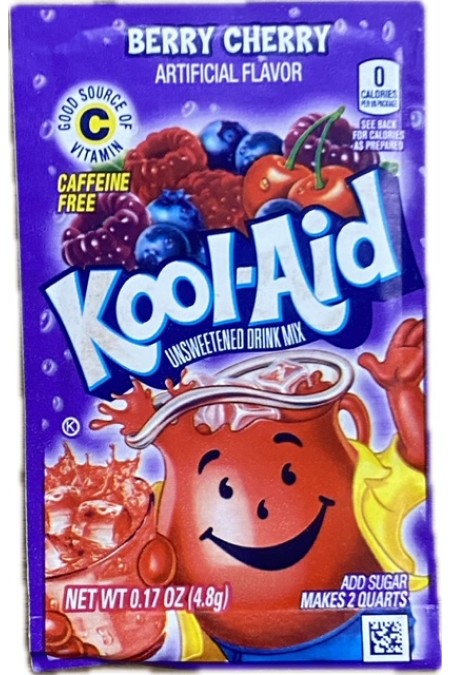 Kool-aid bosbes kers smaak